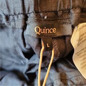 Quince Women’s Linen wide leg pants, Black